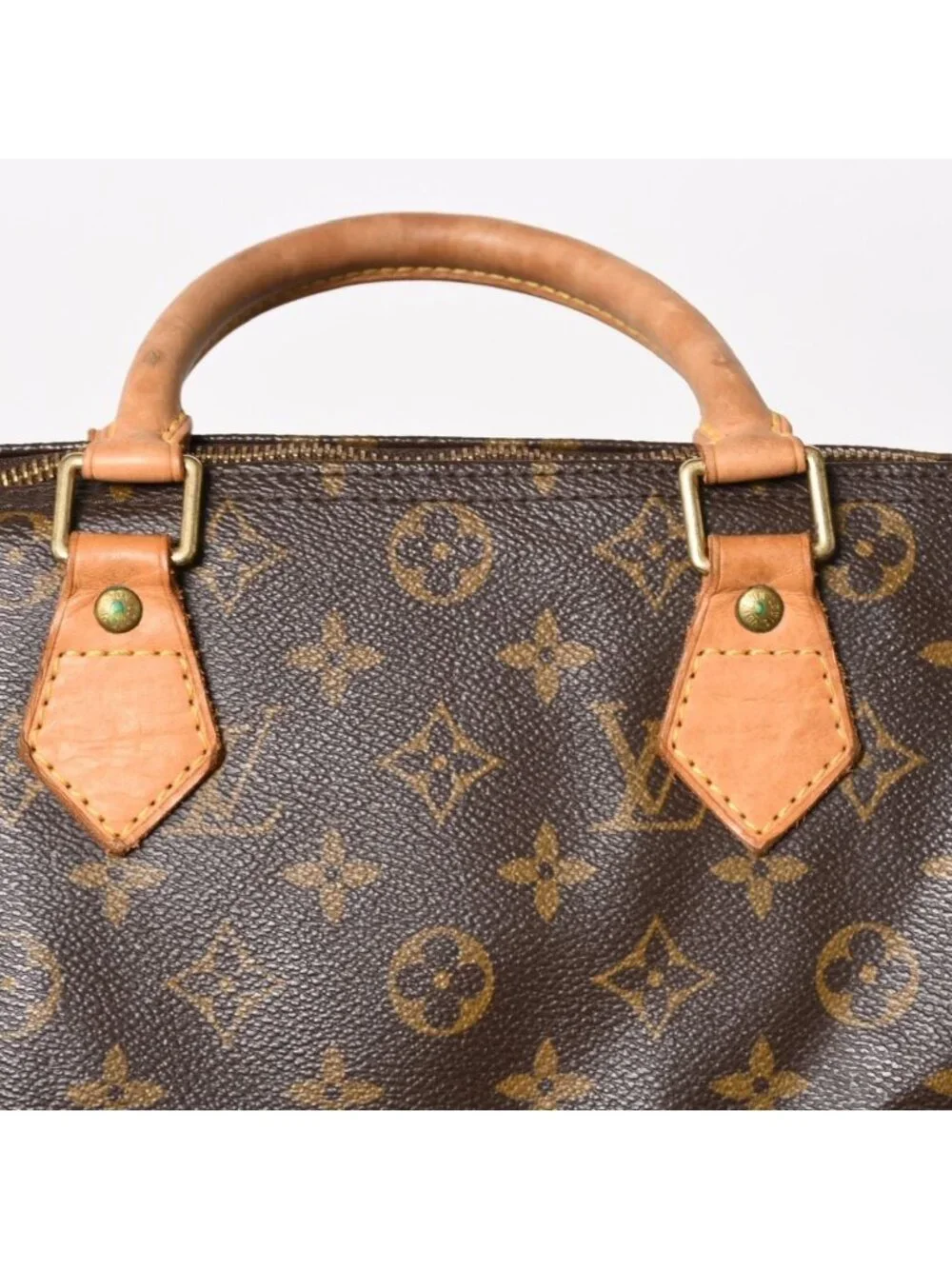 Louis Vuitton Speedy 30 Handbag Monogram Brown Gold
